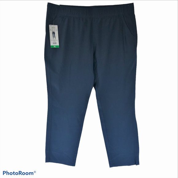 EDDIE BAUER Departure Ankle Pant Blue Pull On Pockets Size XL 38x 28 Women - Picture 1 of 12